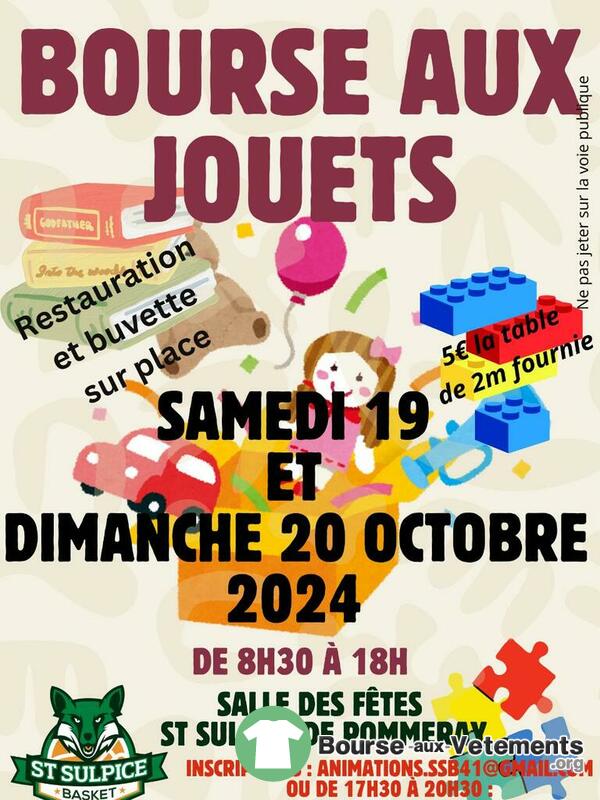 2ème bourse aux jouets de saint sulpice basket