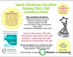 Photo de la bourse aux vêtements 7ème édition vide dressing automne hiver Noël