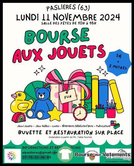 Bourse aux jouets Les Amis de l'école publique de Pasliéres