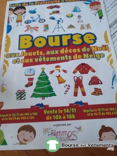 Photo de la bourse aux vêtements Bourse aux jouets aux décors de Noël et vêtements de neige