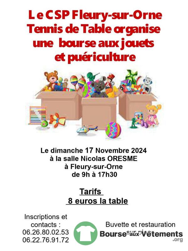 Bourse aux jouets et à la puériculture à fleury-sur-orne