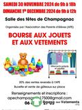 Bourse aux jouets et aux vêtements.