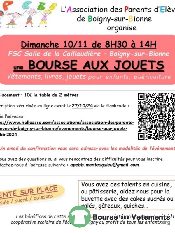 Bourse aux jouets et vêtements Boigny sur Bionne