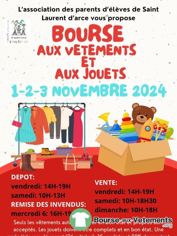 Bourse aux jouets et vêtements du 1er au 3 novembre