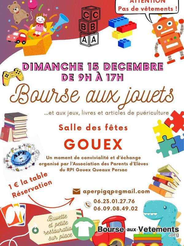 Bourse aux jouets, aux livres et articles de puériculture