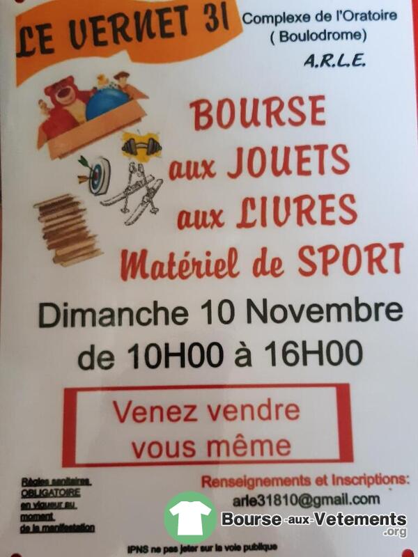 Bourse aux jouets, livres et matériel de sport