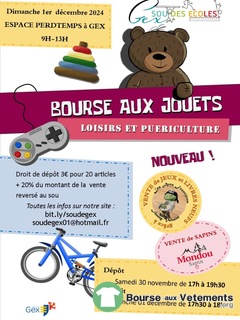 Bourse aux jouets, loisirs et puériculture