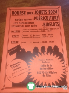 Photo de la bourse aux vêtements Bourse aux jouets, puériculture, bibelots, petit électro....