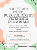 Photo Bourse aux jouets, puériculture et vêtements de 0 à 16 ans à Wittring