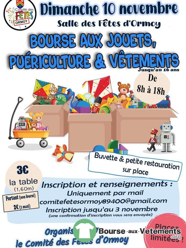 Bourse aux jouets, puériculture, vêtements (jusqu'au 16ans)