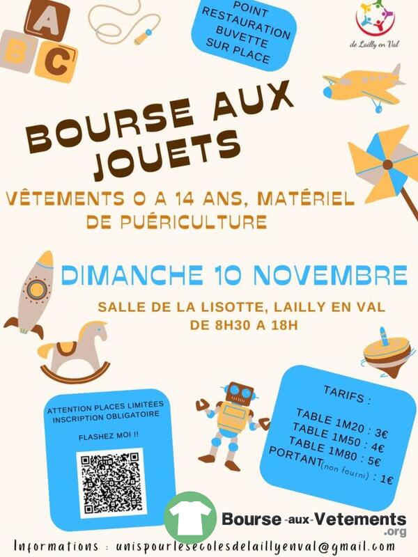 Bourse aux jouets, vêtements de 0 à 14 ans et puériculture