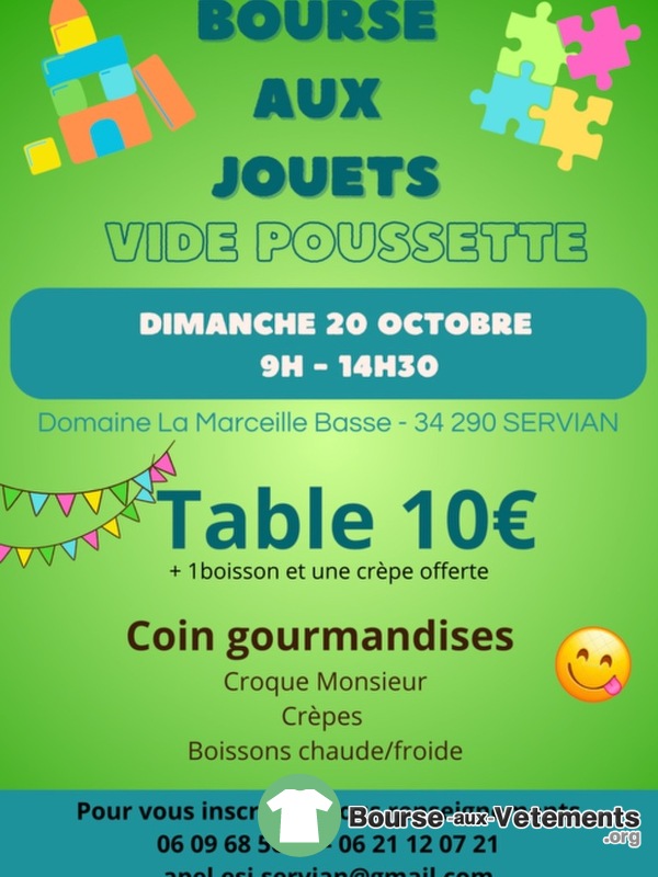 Bourse aux jouets- Vide poussettes -Vêtements puériculture