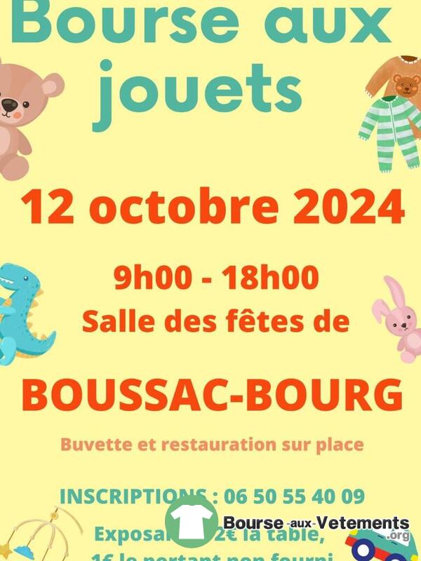 Bourse jouets,vêtements,puériculture