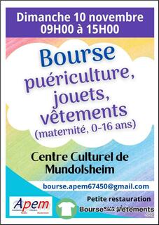 Photo de la bourse aux vêtements Bourse puériculture, jouets, vêtements (maternité, 0-16 ans)