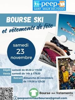 Photo de la bourse aux vêtements Bourse SKI et VETEMENTS DE FETE le samedi 23 novembre.