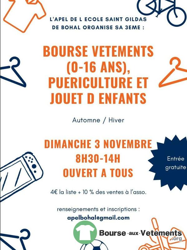 Bourse vêtements (0-16 ans), puériculture, jouets, jeux