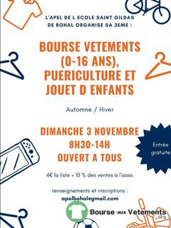 Photo de la bourse aux vêtements Bourse vêtements (0-16 ans), puériculture, jouets, jeux