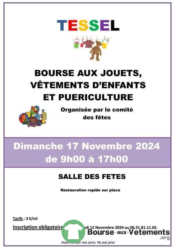 Bourse aux vêtements d'enfants, jouets et puériculture