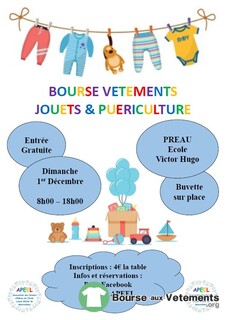 Photo de la bourse aux vêtements Bourse aux vêtements, jouets et puériculture APEEL