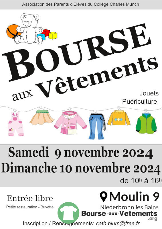 Bourse aux vêtements, jouets, puériculture