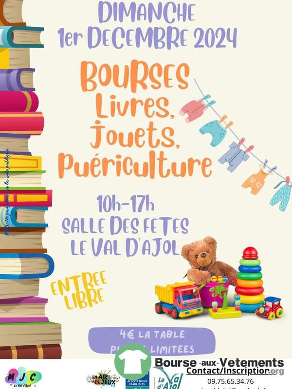 Bourses aux jouets, livres et puériculture