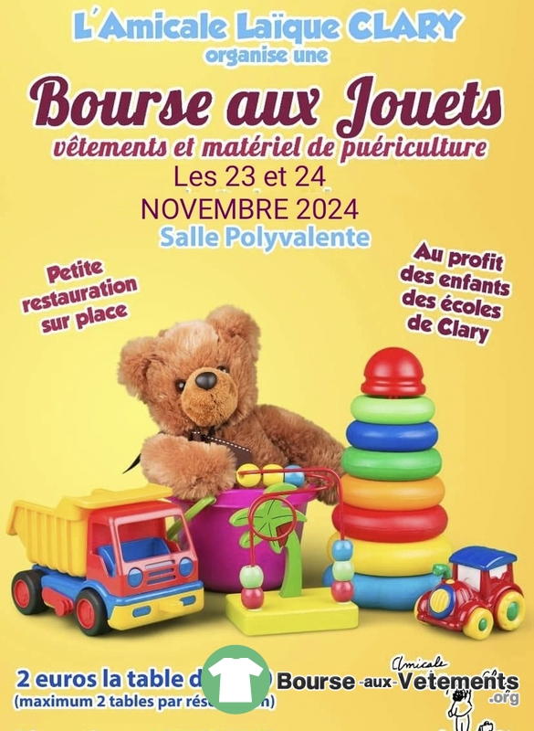 Bourses aux jouets vêtements et matériel puériculture