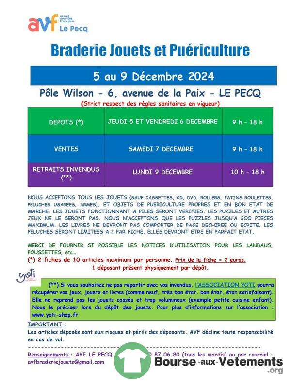 Braderie jouets et puericulture