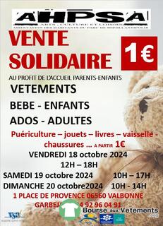 Photo de la bourse aux vêtements Vente solidaire