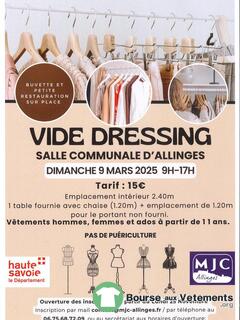 Photo de la bourse aux vêtements Vide dressing dimanche 9 mars 2025