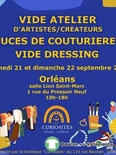 Photo de la bourse aux vêtements vide dressing et atelier, puces de couturières