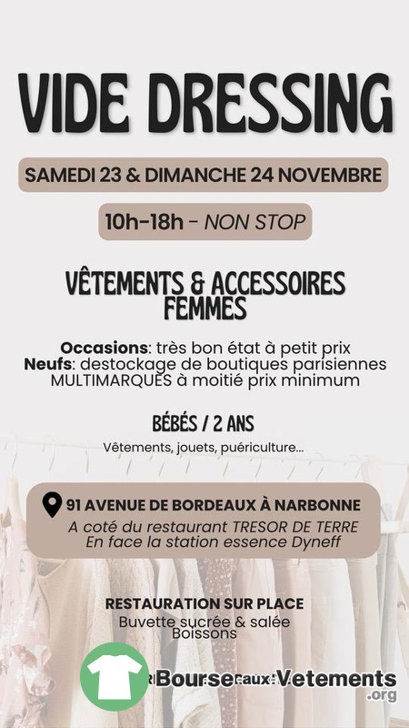 Vide dressing femme, bébé, puériculture