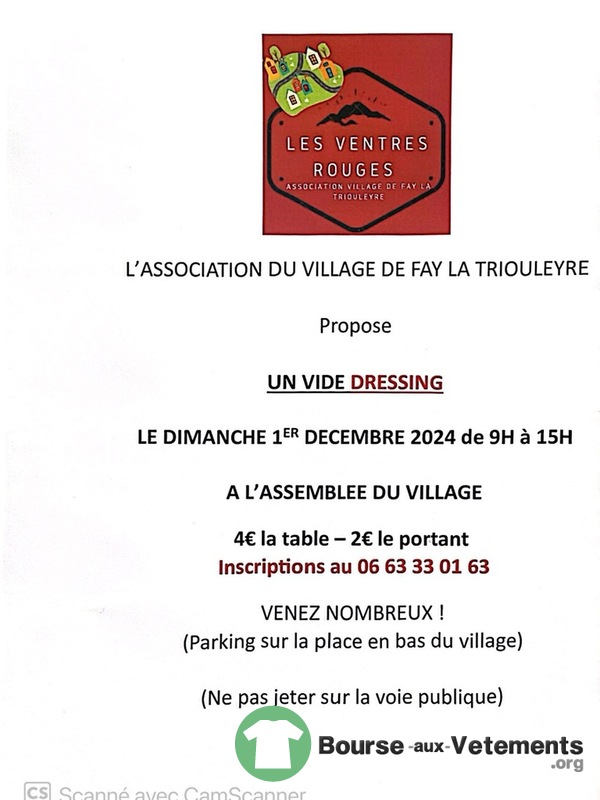 Vide dressing de l’association du village