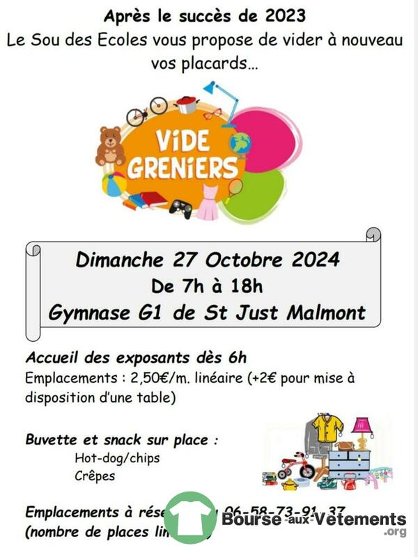 Vide grenier bourse aux jouets organisé par le sou des école