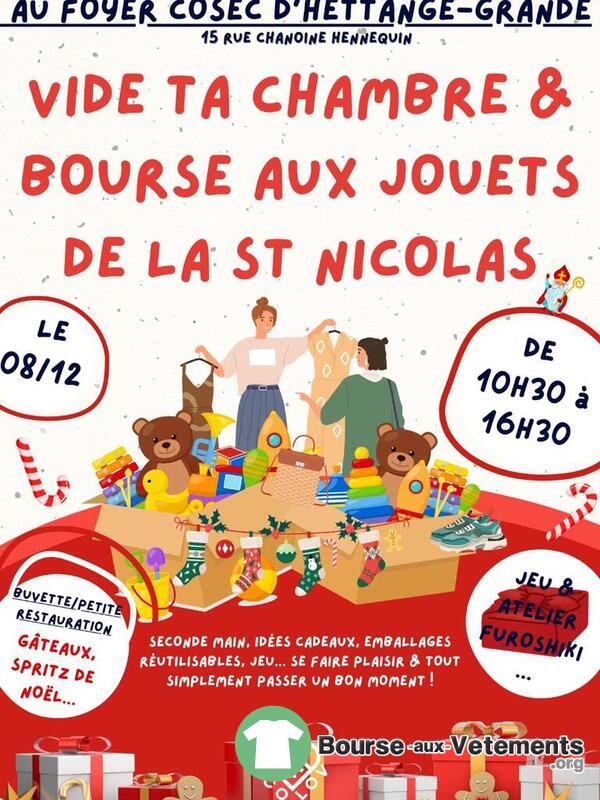 Vide ta chambre et bourse aux jouets de la st nicolas