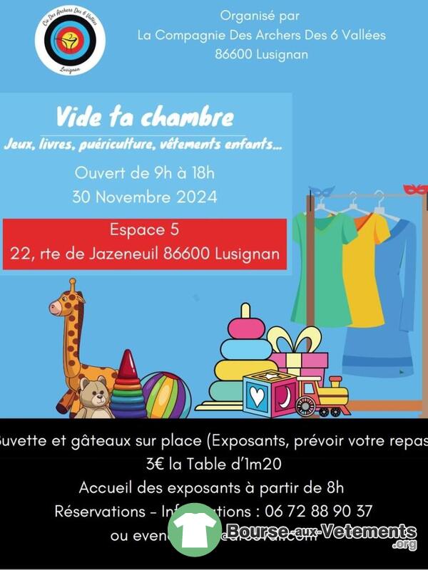 Vide ta chambre (jeux, livres,puériculture, ...)