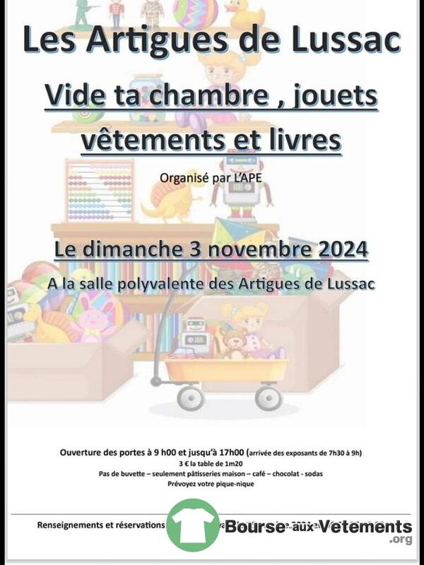 Vide ta chambre, jouets, Vêtements et livres